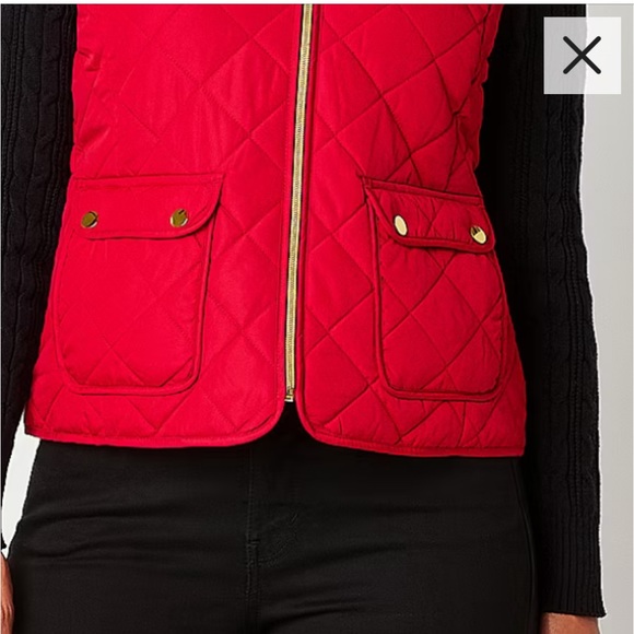 St. John’s Bay Quilted Vests 3 total.                 Red-Plaid-Off White - Picture 6 of 7